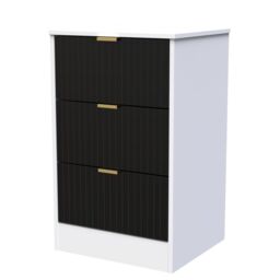 Ready Assembled 2 U Denver 3 Drawer Bedside Cabinet (Ready Assembled) in Black - thumbnail 3