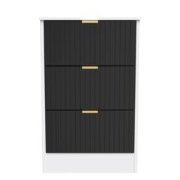 Ready Assembled 2 U Denver 3 Drawer Bedside Cabinet (Ready Assembled) in Black
