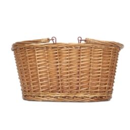 Red Hamper Wicker Shopping Basket Swing Handle Shopper in Brown - Size: Large - thumbnail 3