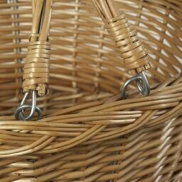Red Hamper Wicker Shopping Basket Swing Handle Shopper in Brown - Size: Large - thumbnail 2