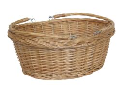 Red Hamper Wicker Shopping Basket Swing Handle Shopper in Brown - Size: Large - thumbnail 1