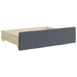 Berkfield Home Bed Storage Drawers 2 pcs Dark Grey Engineered Wood & Velvet - thumbnail 3