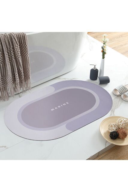 Living and Home Soft Absorbent Diatomaceous Earth Bath Mat Rug in Light Blue - Size: 40 x 60 cm - image 1