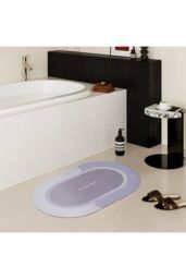 Living and Home Soft Absorbent Diatomaceous Earth Bath Mat Rug in Light Blue - Size: 40 x 60 cm - thumbnail 2
