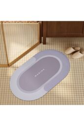 Living and Home Soft Absorbent Diatomaceous Earth Bath Mat Rug in Light Blue - Size: 40 x 60 cm - thumbnail 8