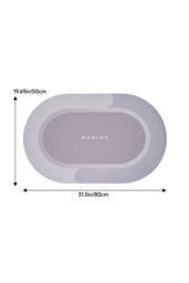 Living and Home Soft Absorbent Diatomaceous Earth Bath Mat Rug in Light Blue - Size: 40 x 60 cm - thumbnail 9