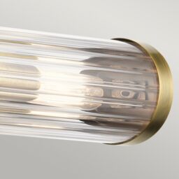 Netlighting Kichler Azores Bathroom Wall Lamp Natural Brass IP44 in Yellow - thumbnail 4