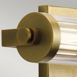 Netlighting Kichler Azores Bathroom Wall Lamp Natural Brass IP44 in Yellow - thumbnail 2