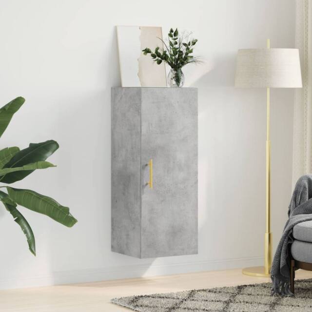 Berkfield Home Wall Mounted Cabinet Concrete Grey 34.5x34x90 cm - image 1
