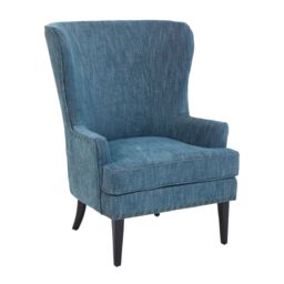 Orsina Green Wingback Lounge Arm Chair, High Back Fabric Living Room Chair, Mid Century Arm Chair with Fabric - thumbnail 3