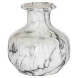 Wyld Haus Marble Glaze Squat Ceramic Vase in White - thumbnail 2