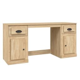 Berkfield Home Desk with Cabinet Sonoma Oak Engineered Wood in Brown - thumbnail 2
