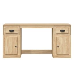 Berkfield Home Desk with Cabinet Sonoma Oak Engineered Wood in Brown - thumbnail 6