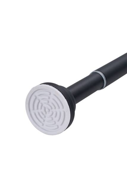 Living and Home Stainless Steel Telescopic Curtain Rod in Black - Size: 90 cm