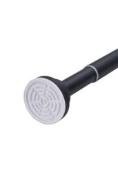 Living and Home Stainless Steel Telescopic Curtain Rod in Black - Size: 90 cm