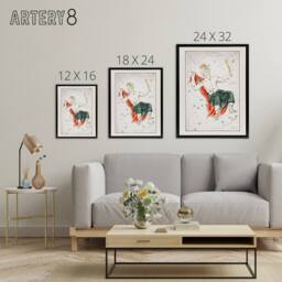 "Artery8 Vintage Cepheus Constellation Illustration Hall Framed Canvas Wall Art in White - Size: W12"" x H16""" - thumbnail 4