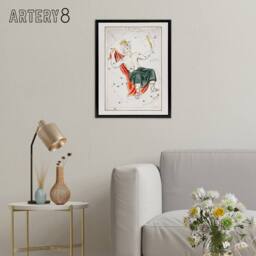 "Artery8 Vintage Cepheus Constellation Illustration Hall Framed Canvas Wall Art in White - Size: W12"" x H16""" - thumbnail 3