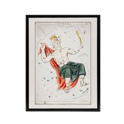 "Artery8 Vintage Cepheus Constellation Illustration Hall Framed Canvas Wall Art in White - Size: W12"" x H16""" - thumbnail 1
