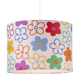 Happy Homewares Bright & Colourful Fabric Lampshade with Retro Inspired Floral Decor - Size: 10 inches - thumbnail 2