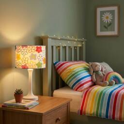 Happy Homewares Bright & Colourful Fabric Lampshade with Retro Inspired Floral Decor - Size: 10 inches - thumbnail 6