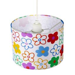 Happy Homewares Bright & Colourful Fabric Lampshade with Retro Inspired Floral Decor - Size: 10 inches - thumbnail 3