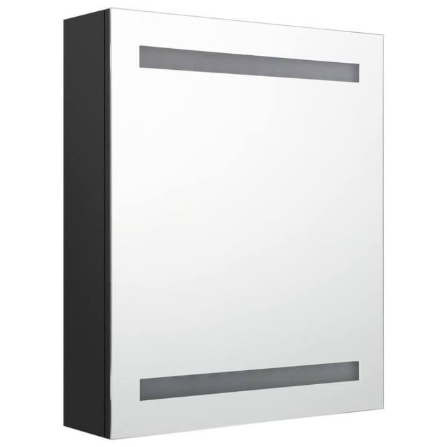 Berkfield Home LED Bathroom Mirror Cabinet Black 50x14x60 cm - Size: 50 x 14 x 60 cm - image 1