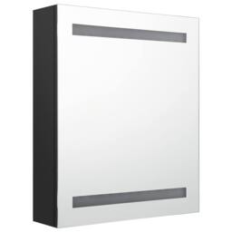 Berkfield Home LED Bathroom Mirror Cabinet Black 50x14x60 cm - Size: 50 x 14 x 60 cm - thumbnail 1