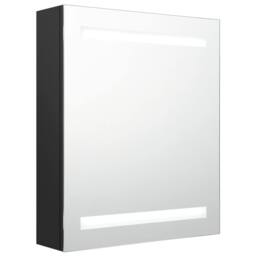 Berkfield Home LED Bathroom Mirror Cabinet Black 50x14x60 cm - Size: 50 x 14 x 60 cm - thumbnail 3