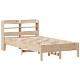Berkfield Home Decorative Bed Frame without Mattress 75x190 cm Small Single Soli in Light Brown - thumbnail 1