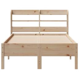 Berkfield Home Decorative Bed Frame without Mattress 75x190 cm Small Single Soli in Light Brown - thumbnail 4