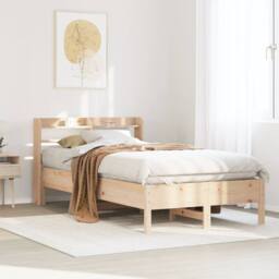Berkfield Home Decorative Bed Frame without Mattress 75x190 cm Small Single Soli in Light Brown - thumbnail 2