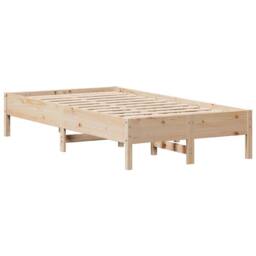 Berkfield Home Decorative Bed Frame without Mattress 75x190 cm Small Single Soli in Light Brown - thumbnail 7
