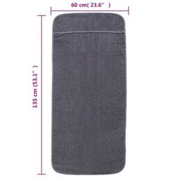 Berkfield Home Beach Towels 4 pcs Anthracite 60x135 cm Fabric 400 GSM in Dark Grey - thumbnail 8