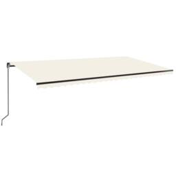 Berkfield Home Manual Retractable Awning with LED 600x350 cm Cream - thumbnail 2
