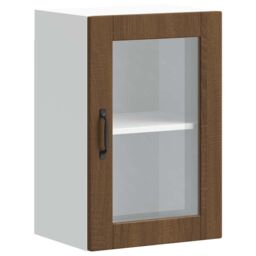 Berkfield Home Kitchen Wall Cabinet with Glass Door¬†Porto Brown Oak - thumbnail 2