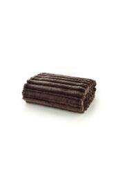 Deyongs Alnwick Supersoft Plush Cosy Autumn Ribbed Throw - 140x180cm in Chocolate - Size: 140 cm x 180 cm - thumbnail 2