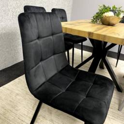 KOSY KOALA Dining Set with Velvet Chairs & Reinforced Wooden Benches in Brown - thumbnail 6