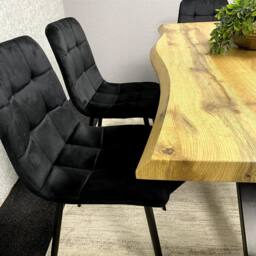 KOSY KOALA Dining Set with Velvet Chairs & Reinforced Wooden Benches in Brown - thumbnail 9