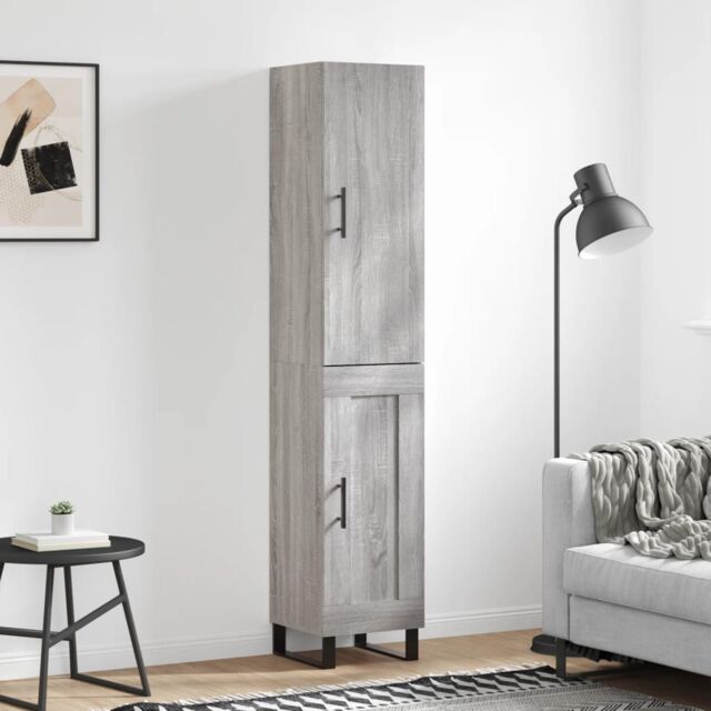 Berkfield Home Highboard Grey Sonoma 34.5x34x180 cm Engineered Wood - image 1