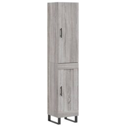 Berkfield Home Highboard Grey Sonoma 34.5x34x180 cm Engineered Wood - thumbnail 2