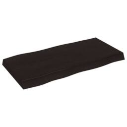 Berkfield Home Table Top Dark Grey 80x40x(2-6) cm Treated Solid Wood Live Edge in Dark Brown - thumbnail 4