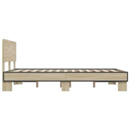 Berkfield Home Bed Frame without Mattress Sonoma Oak 140x190 cm in Brown - thumbnail 5