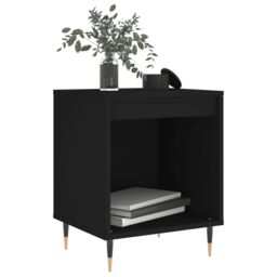 Berkfield Home Bedside Cabinet Black 40x35x50 cm Engineered Wood - Size: 40 x 35 x 50 cm - thumbnail 3