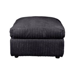 LUXURY LIFE Collingdale Jumbo Cord Fabric Footstool in Black - thumbnail 1
