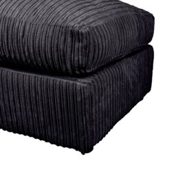 LUXURY LIFE Collingdale Jumbo Cord Fabric Footstool in Black - thumbnail 3