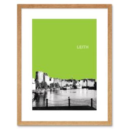 "Artery8 Wall Art Print Leith Shore Edinburgh Scotland Scottish Landmark West View Green Artwork Framed 9X7 Inch in Beige - Size: W7"" x H9""" - thumbnail 1