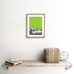 "Artery8 Wall Art Print Leith Shore Edinburgh Scotland Scottish Landmark West View Green Artwork Framed 9X7 Inch in Beige - Size: W7"" x H9""" - thumbnail 2