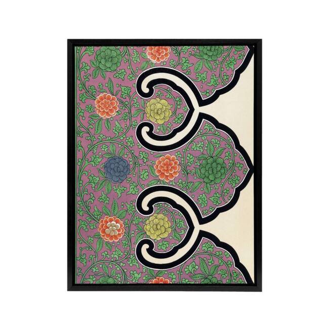 "Artery8 Owen Jones Ornamental Flower Motif Pattern Framed Canvas Art Print in Purple - Size: W12"" x H16""" - image 1