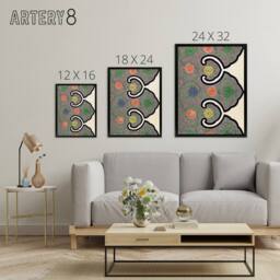 "Artery8 Owen Jones Ornamental Flower Motif Pattern Framed Canvas Art Print in Purple - Size: W12"" x H16""" - thumbnail 4