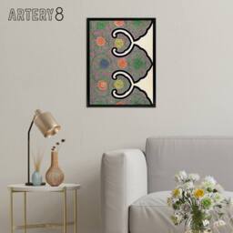 "Artery8 Owen Jones Ornamental Flower Motif Pattern Framed Canvas Art Print in Purple - Size: W12"" x H16""" - thumbnail 3